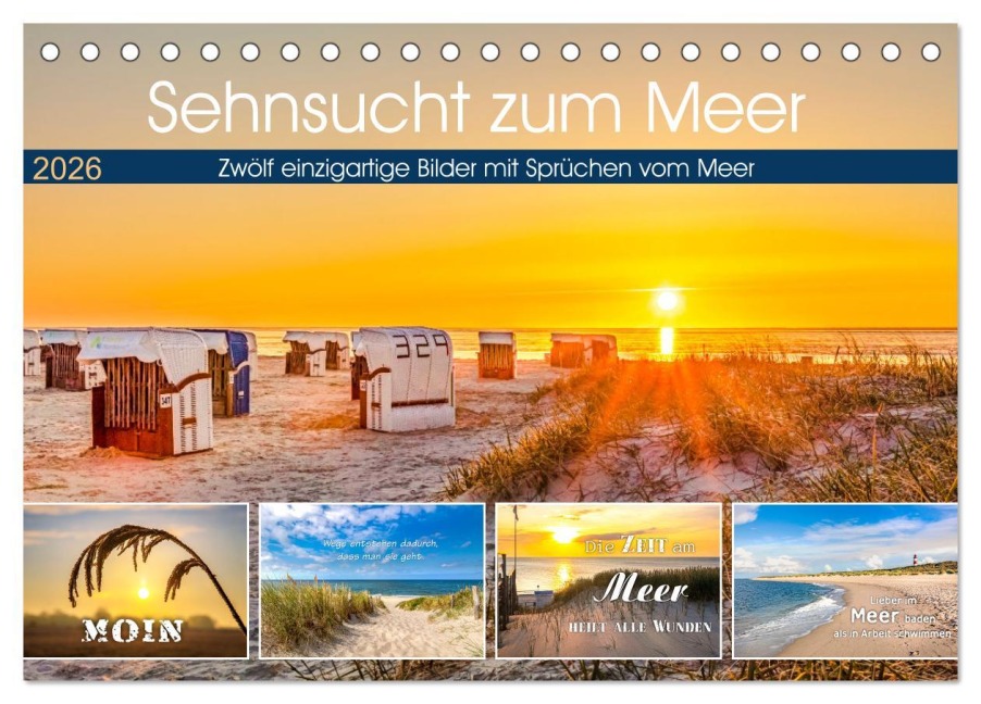 Sehnsucht zum Meer (Tischkalender 2026 DIN A5 quer), CALVENDO Monatskalender - Andrea Dreegmeyer