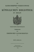 Cover-Bild zum Titel 'Verzeichnis der Tibetischen Handschriften der Königlichen Bibliothek zu Berlin' von 'Hermann Beckh'
