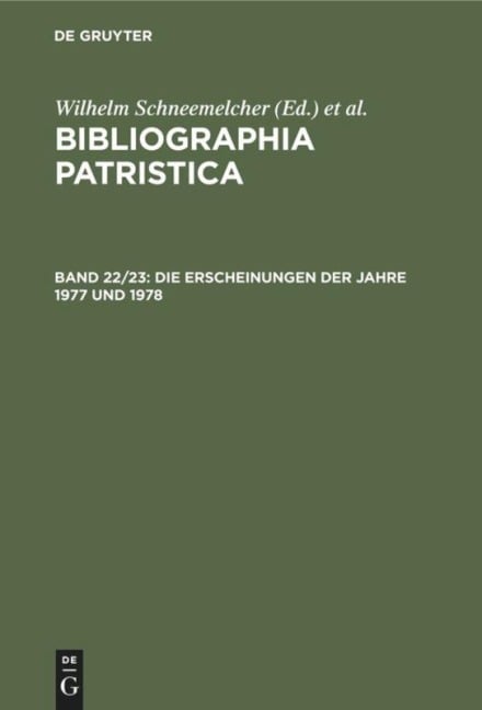 Die Erscheinungen der Jahre 1977 und 1978 - 