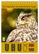 Cover-Bild zum Titel 'Uhu, die Faszination bernsteinfarbener Augen (Tischkalender 2026 DIN A5 hoch), CALVENDO Monatskalender' von 'Sabine Löwer'