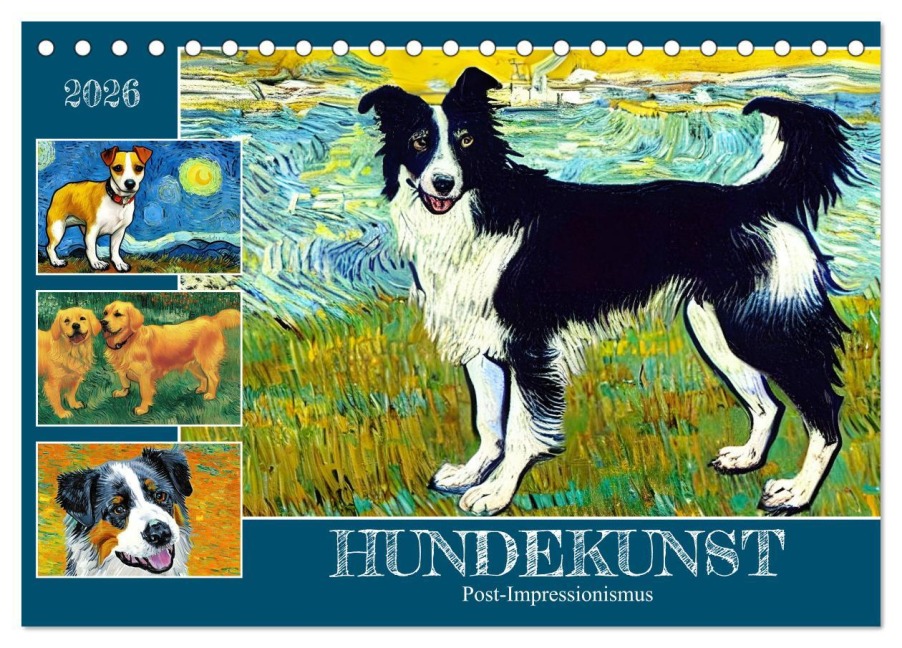 Hundekunst (Tischkalender 2026 DIN A5 quer), CALVENDO Monatskalender - Sabine Löwer