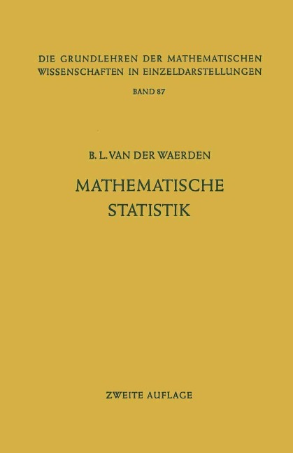 Mathematische Statistik - Bartel L. Van Der Waerden