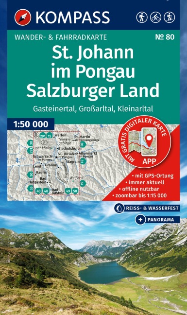 KOMPASS Wanderkarte 80 St. Johann im Pongau, Salzburger Land 1:50.000 - 