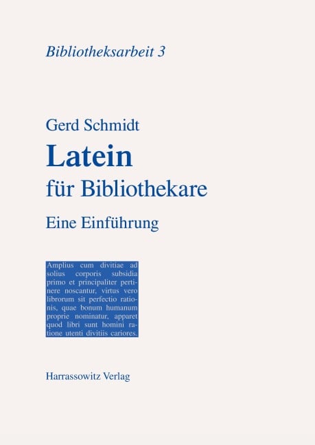 Latein für Bibliothekare - Gerd Schmidt