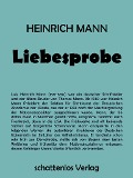 Cover-Bild zum Titel 'Liebesprobe' von 'Heinrich Mann'