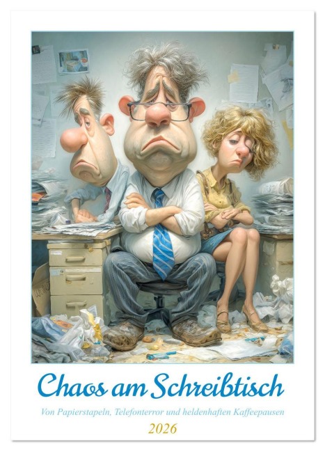 Chaos am Schreibtisch (Wandkalender 2026 DIN A2 hoch), CALVENDO Monatskalender - Steffen Gierok-Latniak