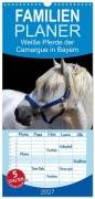 Cover-Bild zum Titel 'Familienplaner 2027 - Weiße Pferde der Camargue in Bayern mit 5 Spalten (Wandkalender, 21 x 45 cm) CALVENDO' von 'Photography Brigitte Jaritz'