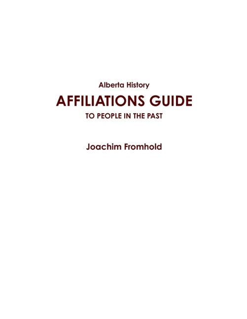 Alberta History - Joachim Fromhold