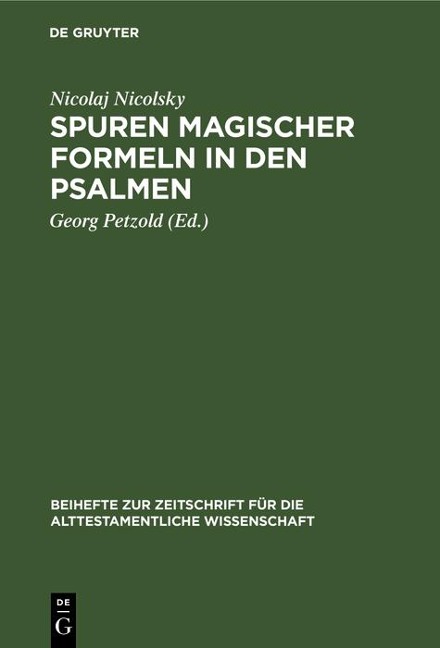 Spuren magischer Formeln in den Psalmen - Nicolaj Nicolsky