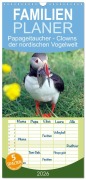 Cover-Bild zum Titel 'Familienplaner 2026 - Papageitaucher - Clowns der nordischen Vogelwelt mit 5 Spalten (Wandkalender, 21 x 45 cm) CALVENDO' von 'Reinhard Pantke'