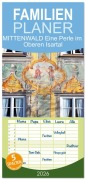 Cover-Bild zum Titel 'Familienplaner 2026 - MITTENWALD Eine Perle im Oberen Isartal mit 5 Spalten (Wandkalender, 21 x 45 cm) CALVENDO' von 'Klaus Scholz'