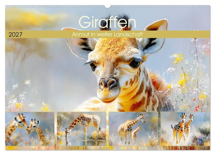 Giraffen. Anmut in weiter Landschaft (Wandkalender 2027 DIN A2 quer), CALVENDO Monatskalender - Rose Hurley