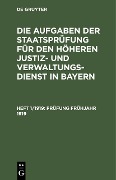 Cover-Bild zum Titel 'Prüfung Frühjahr 1919' von ''