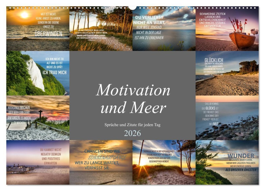 Motivation und Meer (Wandkalender 2026 DIN A2 quer), CALVENDO Monatskalender - Dirk Meutzner