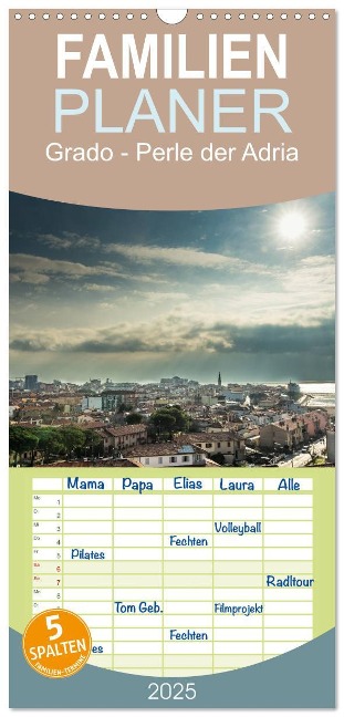 Familienplaner 2025 - Grado - Perle der Adria mit 5 Spalten (Wandkalender, 21 x 45 cm) CALVENDO - Hannes Cmarits