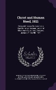 Cover-Bild zum Titel 'Christ and Human Need, 1921' von ''