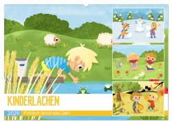 KINDERLACHEN - Fröhlich durch das Jahr - Ein Kinderkalender (Wandkalender 2026 DIN A2 quer), CALVENDO Monatskalender - Katelein Katelein