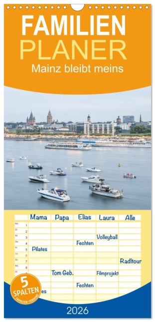 Familienplaner 2026 - Mainz bleibt meins mit 5 Spalten (Wandkalender, 21 x 45 cm) CALVENDO - Dietmar Scherf