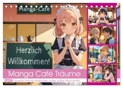 Cover-Bild zum Titel 'Manga Café Träume - Kawaii Anime-Kalender voller süßer Momente (Tischkalender 2026 DIN A5 quer), CALVENDO Monatskalender' von 'Mb Fotografie'