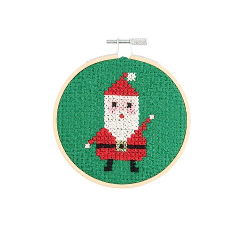Stickpackung Gezählter Kreuzstich, Bild Nikolaus, Ø 10cm - 