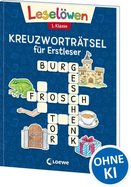Leselöwen Kreuzworträtsel für Erstleser - 1. Klasse (Marineblau) - 