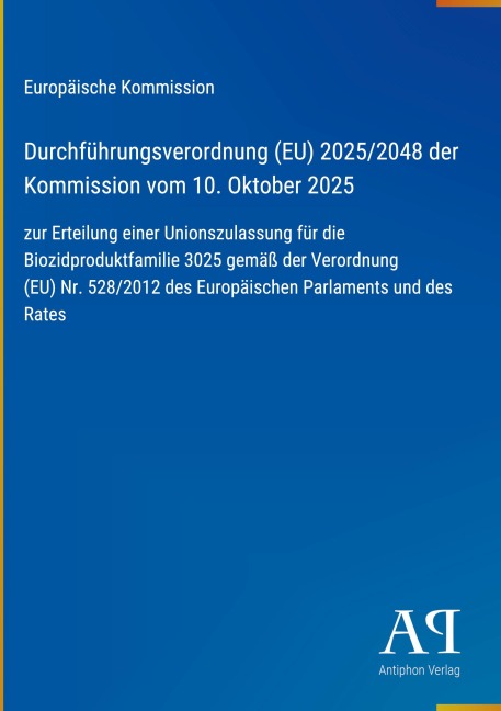 Durchführungsverordnung (EU) 2025/2048 der Kommission vom 10. Oktober 2025 - Europäische Kommission