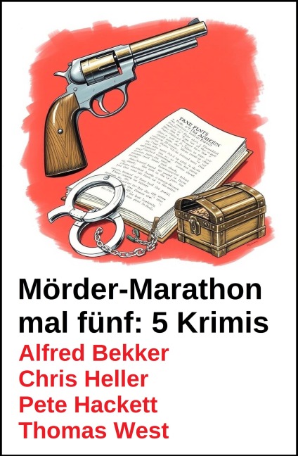 Mörder-Marathon mal fünf: 5 Krimis - Alfred Bekker, Thomas West, Chris Heller, Pete Hackett