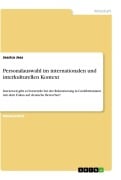 Cover-Bild zum Titel 'Personalauswahl im internationalen und interkulturellen Kontext' von 'Jessica Jess'
