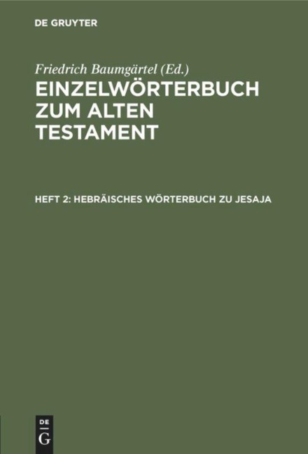 Hebräisches Wörterbuch zu Jesaja - 