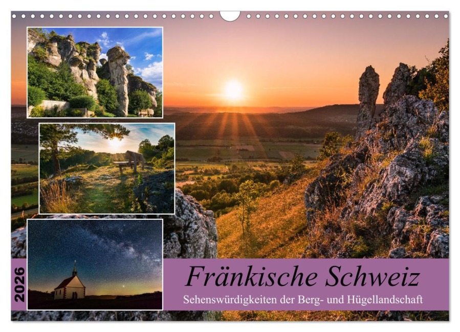 Fränkische Schweiz - Sehenswürdigkeiten der Berg- und Hügellandschaft (Wandkalender 2026 DIN A3 quer), CALVENDO Monatskalender - Raphael Amesoeder