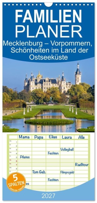 Familienplaner 2027 - Mecklenburg - Vorpommern, Schönheiten im Land der Ostseeküste mit 5 Spalten (Wandkalender, 21 x 45 cm) CALVENDO - Andreas Rose