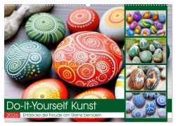 Cover-Bild zum Titel 'Do-It-Yourself Kunst - Entdecke die Freude am Steine bemalen (Wandkalender 2026 DIN A2 quer), CALVENDO Monatskalender' von 'Anja Frost'