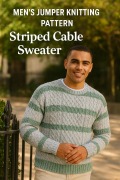 Cover-Bild zum Titel 'Men's Jumper Knitting Pattern Striped Cable Sweater' von 'Aicha Salime'