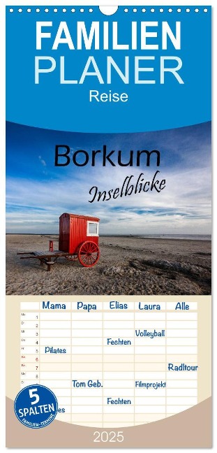 Familienplaner 2025 - Borkum - Inselblicke mit 5 Spalten (Wandkalender, 21 x 45 cm) CALVENDO - H. Dreegmeyer