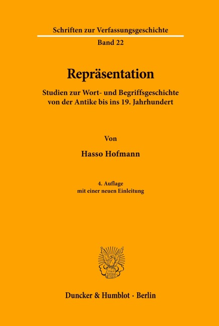 Repräsentation. - Hasso Hofmann