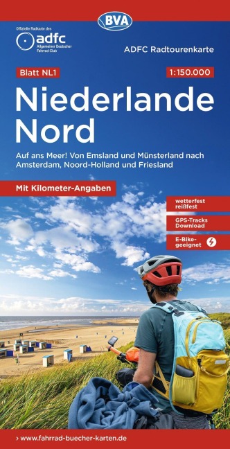 BVA ADFC Radtourenkarte Niederlande Nord, mit Knotenpunkten 1:150.000 - 