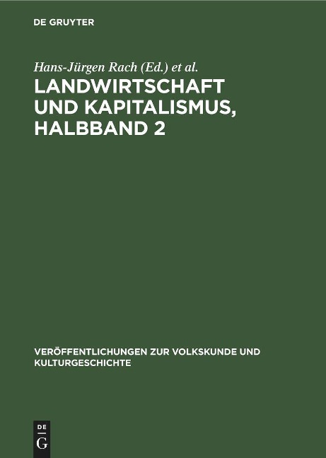 Landwirtschaft und Kapitalismus, Halbband 2 - 