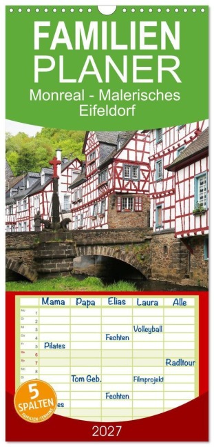 Familienplaner 2027 - Monreal - Malerisches Eifeldorf mit 5 Spalten (Wandkalender, 21 x 45 cm) CALVENDO - Gisela Kruse