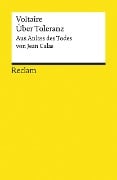 Cover-Bild zum Titel 'Über Toleranz' von 'Voltaire'