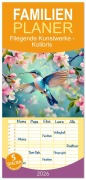 Cover-Bild zum Titel 'Familienplaner 2026 - Fliegende Kunstwerke - Kolibris mit 5 Spalten (Wandkalender, 21 x 45 cm) CALVENDO' von 'Kerstin Waurick'