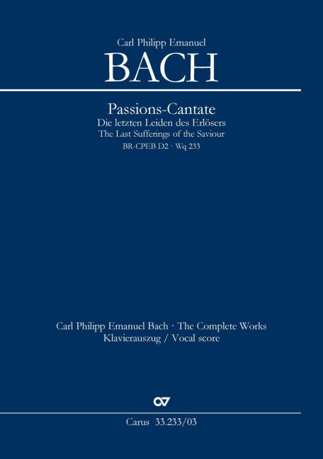 Passions-Cantate (Klavierauszug) - Carl Philipp Emanuel Bach
