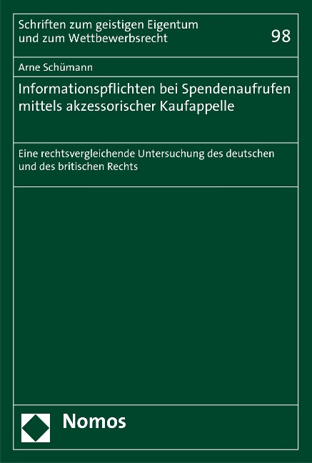 Informationspflichten bei Spendenaufrufen mittels akzessorischer Kaufappelle - Arne Schümann