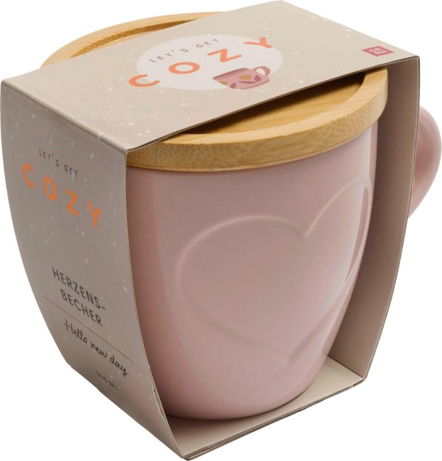 COZY Tasse mit Bambusdeckel (rosa) - 