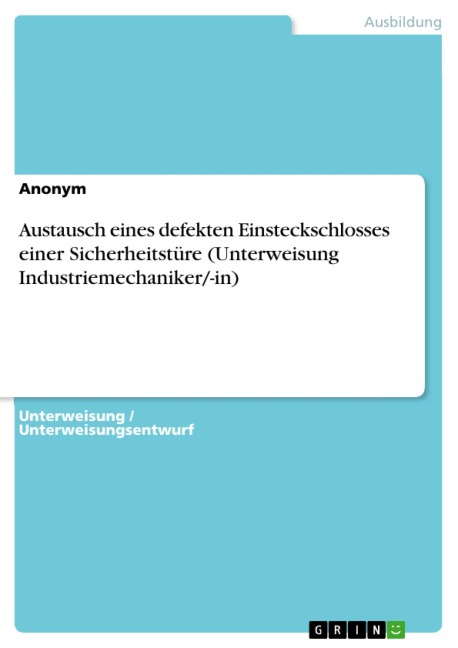 Austausch eines defekten Einsteckschlosses einer Sicherheitstüre (Unterweisung Industriemechaniker/-in) - 