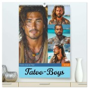 Tatoo-Boys. Coole Jungs am Meer (hochwertiger Premium Wandkalender 2026 DIN A2 hoch), Kunstdruck in Hochglanz - Rose Hurley
