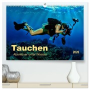 Cover-Bild zum Titel 'Tauchen - Abenteuer unter Wasser (hochwertiger Premium Wandkalender 2026 DIN A2 quer), Kunstdruck in Hochglanz' von 'Peter Roder'