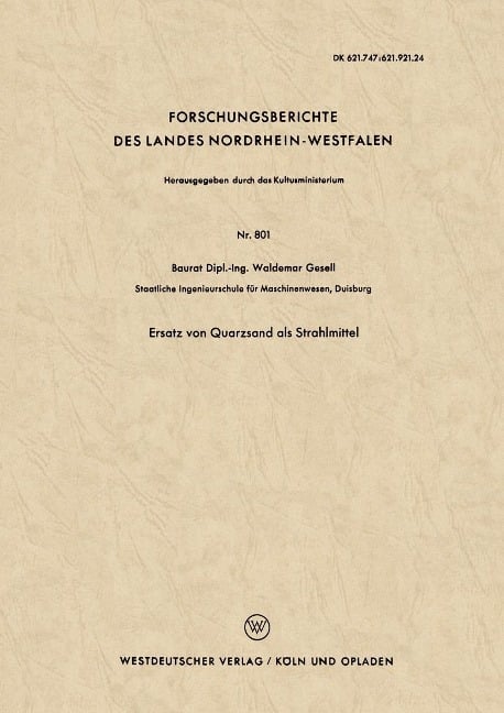 Ersatz von Quarzsand als Strahlmittel - Waldemar Gesell