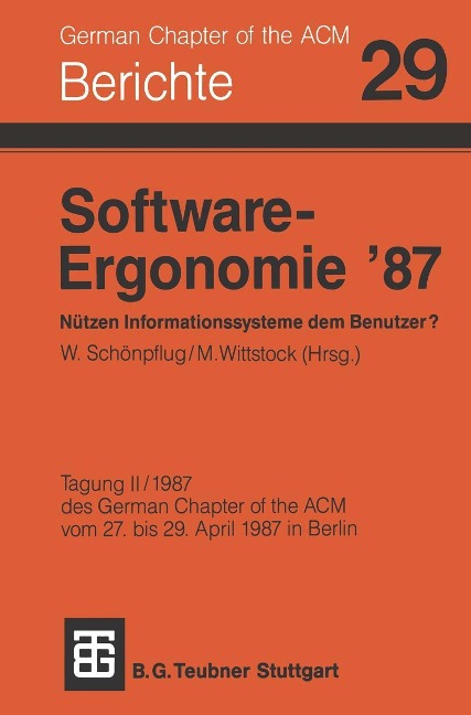 Software-Ergonomie '87 Nützen Informationssysteme dem Benutzer? - 