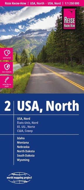 Reise Know-How Landkarte USA 02, Nord | USA North (1:1.250.000) - 