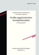 Cover-Bild zum Titel 'Profile negativistischer Sozialphilosophie' von ''